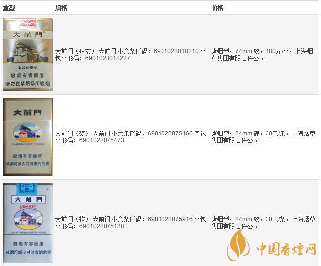 大前門香煙價格及圖片 大前門香煙在哪里能買到