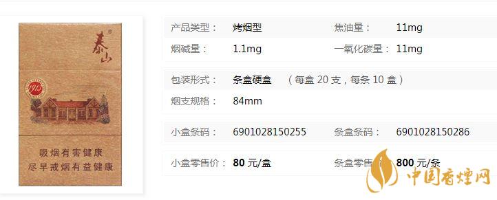 泰山1913香煙多少錢一盒？泰山1913各地價格表查詢2020