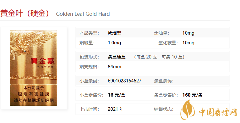 黃金葉（硬金）多少錢一包 黃金葉（硬金）價格參數(shù)一覽。